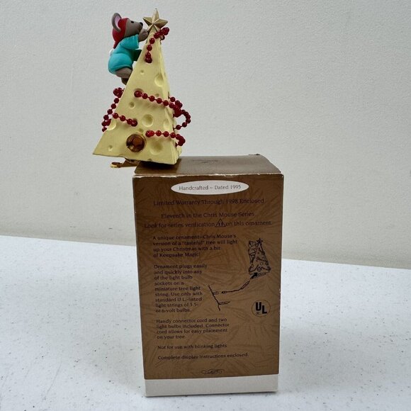 VTG Hallmark Ornament Magic "Chris Mouse Tree" Lights 1995 11th In Series W/Box - Picture 4 of 9
